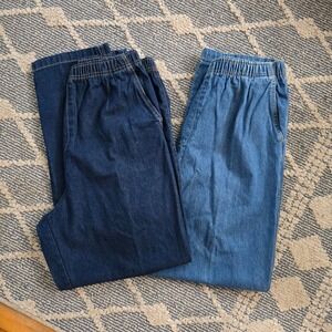 Cabin Creek Women's Pull On Denim Jeans Bundle Size 14 Average Elastic Waist